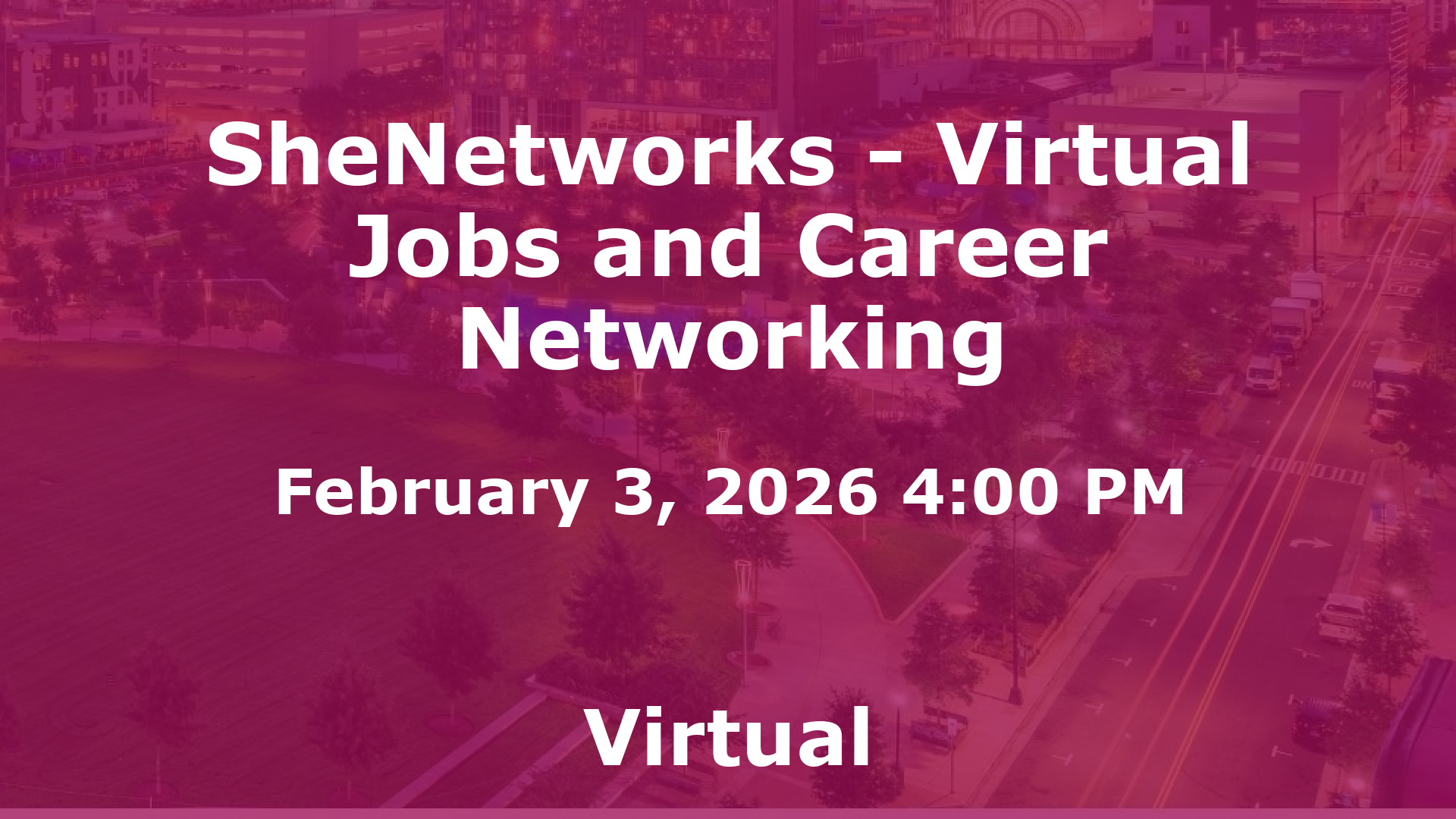 SheNetworks - Virtual Jobs and Career Networking event image